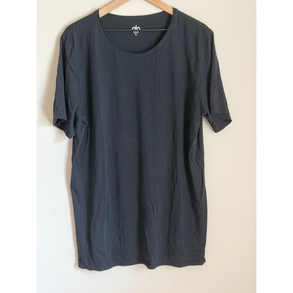 Alo Yoga T-Shirt Mens XL Black Short Sleeve Tri-Blend Activewear Tee Made in USA